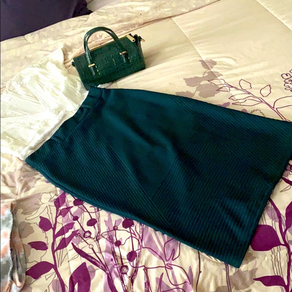 Pencil skirt, jackets, and purse